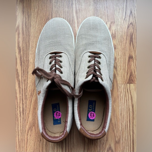 Polo by Ralph Lauren Tan and Brown Sneakers Classic Design - Picture 1 of 9